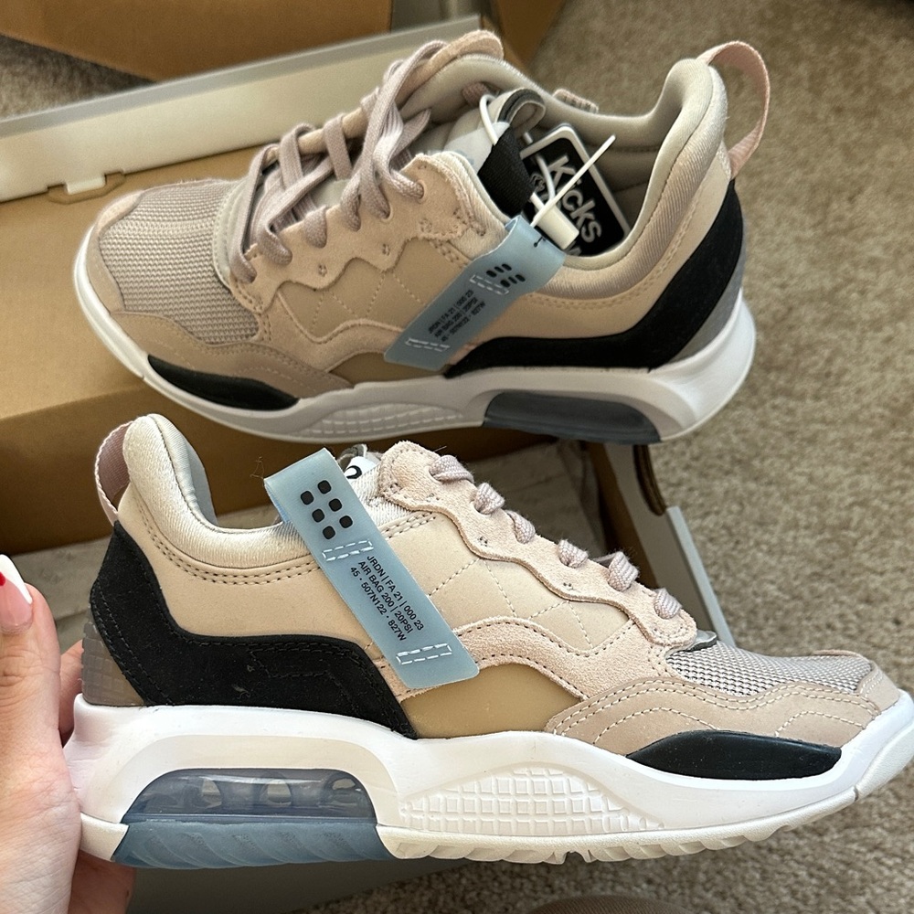 Jordan Beige and Gray Sneakers